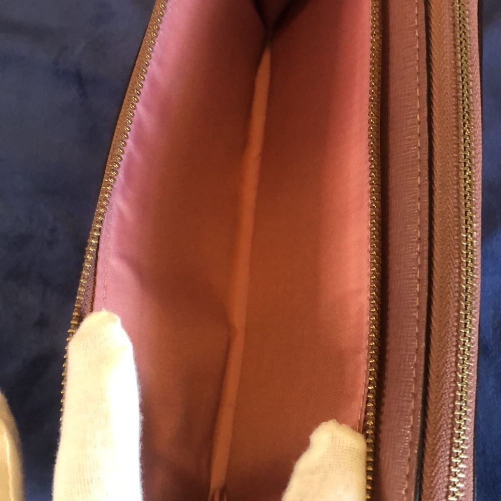 Coach Double Zip Around Wallet Wristlet, Mauve - Picture 8 of 14